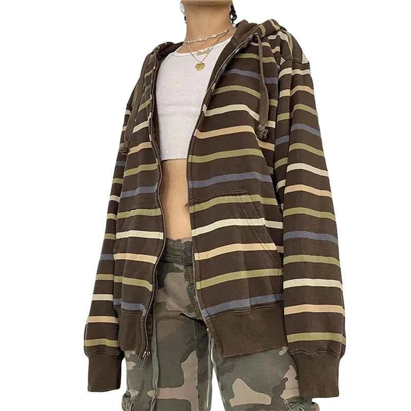 Striped Long Sleeve Aesthetic Sweatshirt