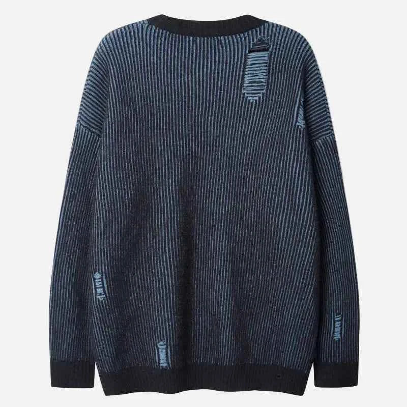 Y2K Grunge Knitted Stripe Ribbed Sweater