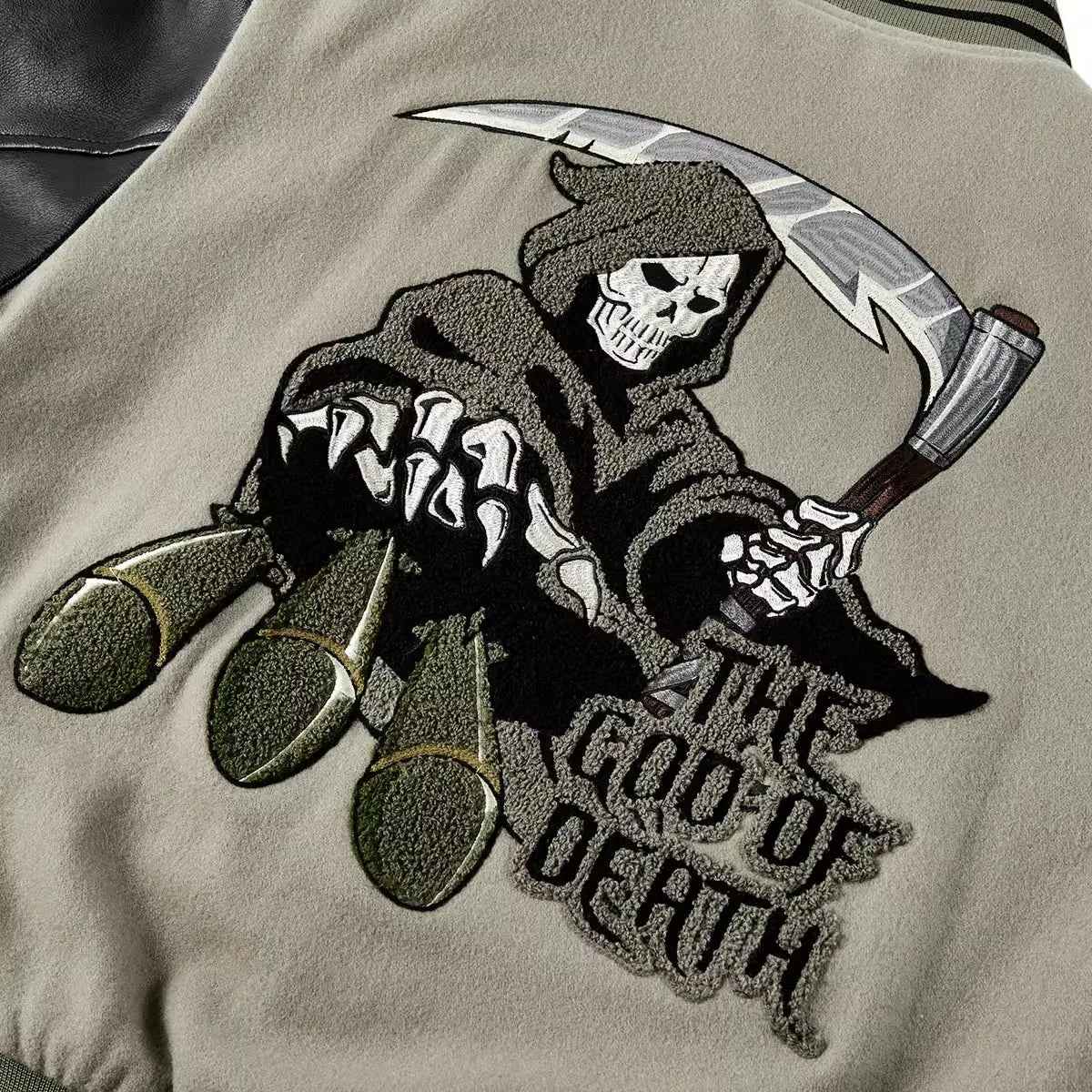 Y2K Thickened Wool Splicing Flight Varsity Jacket