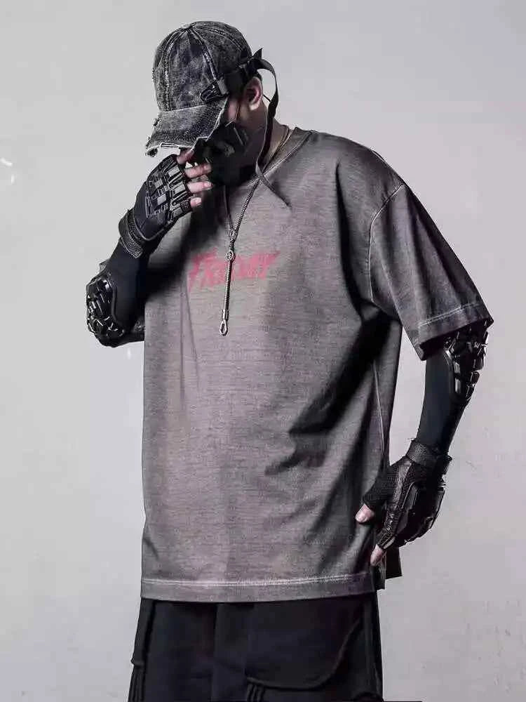 Dirty Washed Punk Style Tactical T-Shirt