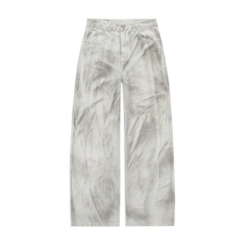 Distressed Dirty White Baggy Pants