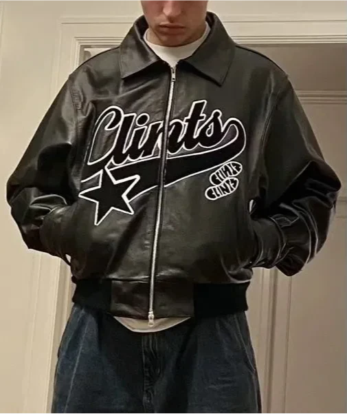 Retro Hip Hop Embroidered Leather Jacket - Luxuryurbanwear