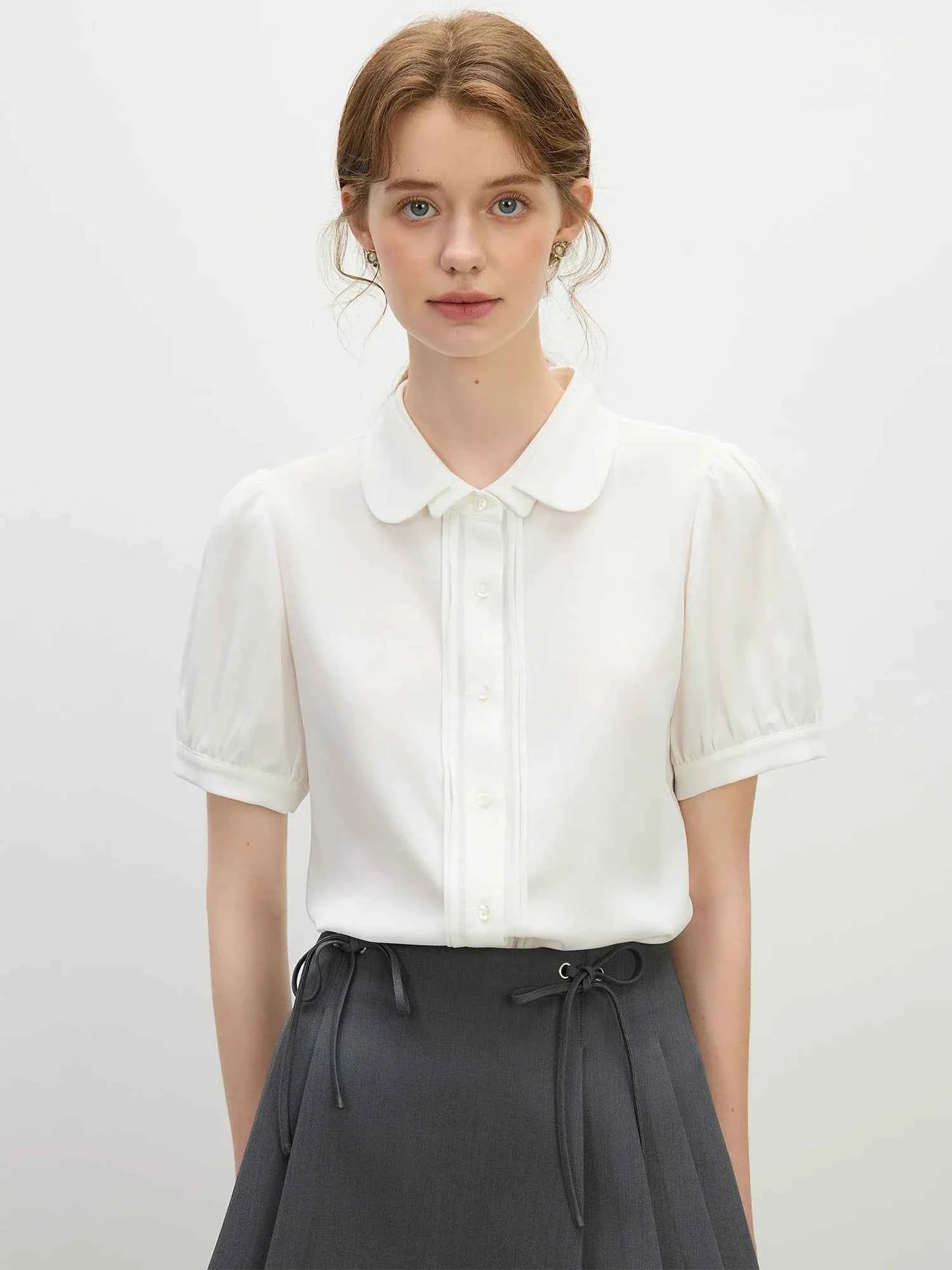 Elegant Layered Collar Office-Ready Blouse Shirt