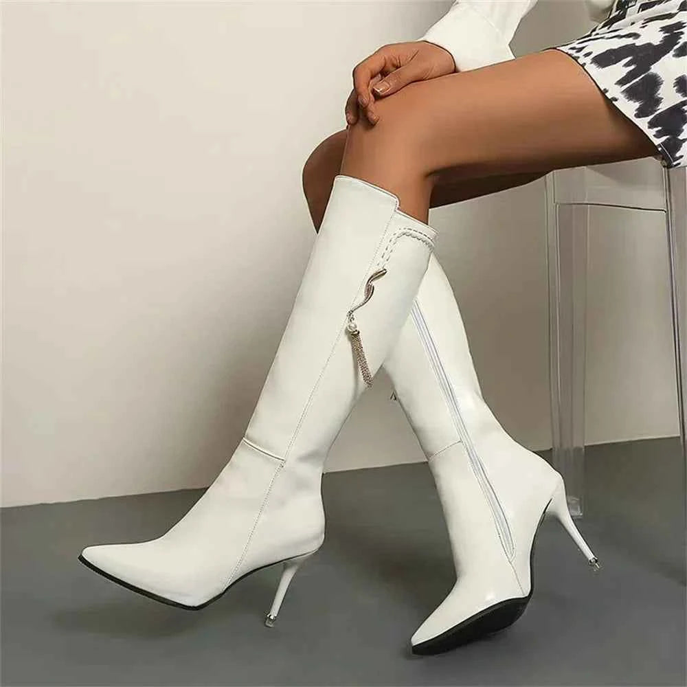 Chic Pointed-Toe Stiletto Knee-High Boots