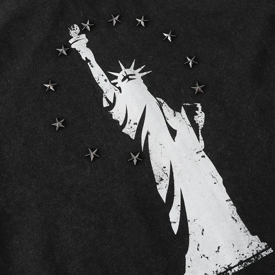 Metal Star Graphic Streetwear Oversized T Shirts