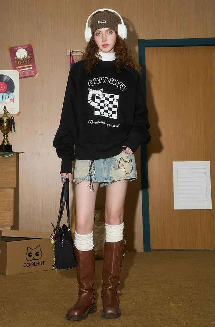 Premium American Style Plaid Fleece Sweatshirt