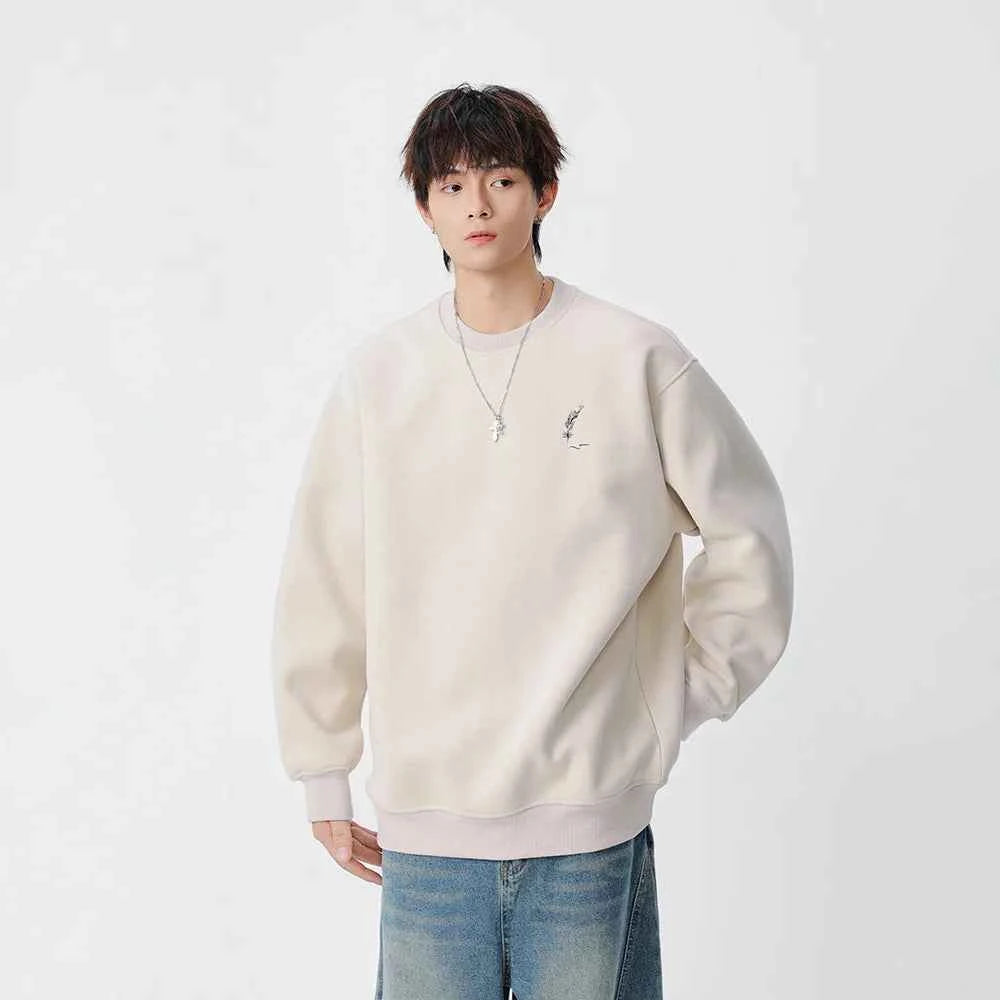 Soft Embroidered Crew Neck Sweatshirt