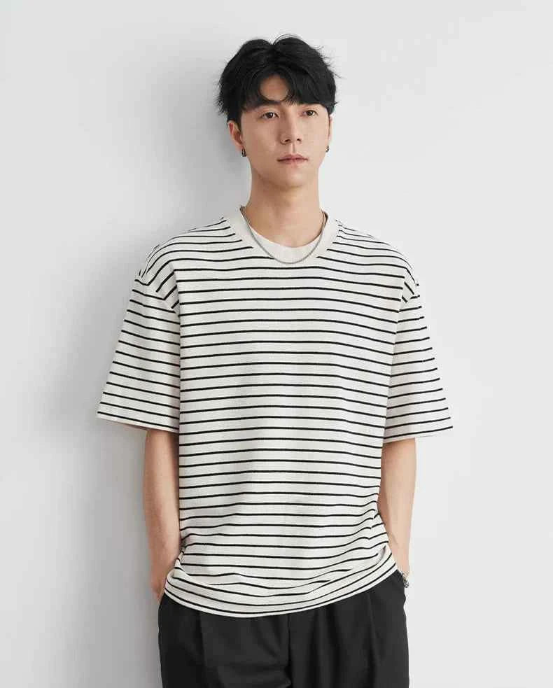 Y2k Men's Cool Comfortable Striped Short Sleeve T-Shirt