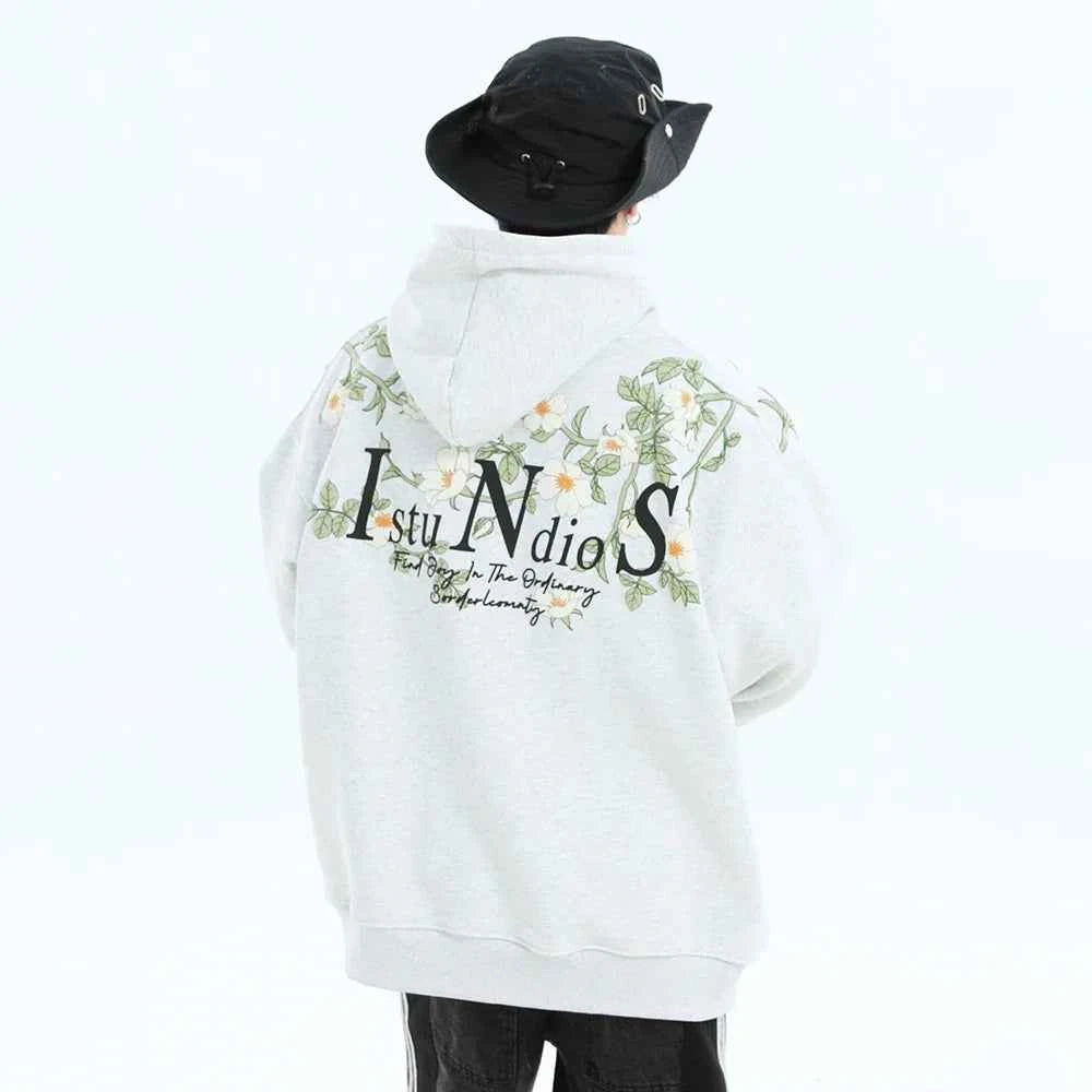 Embossed Flower Vine Velvet Hoodie