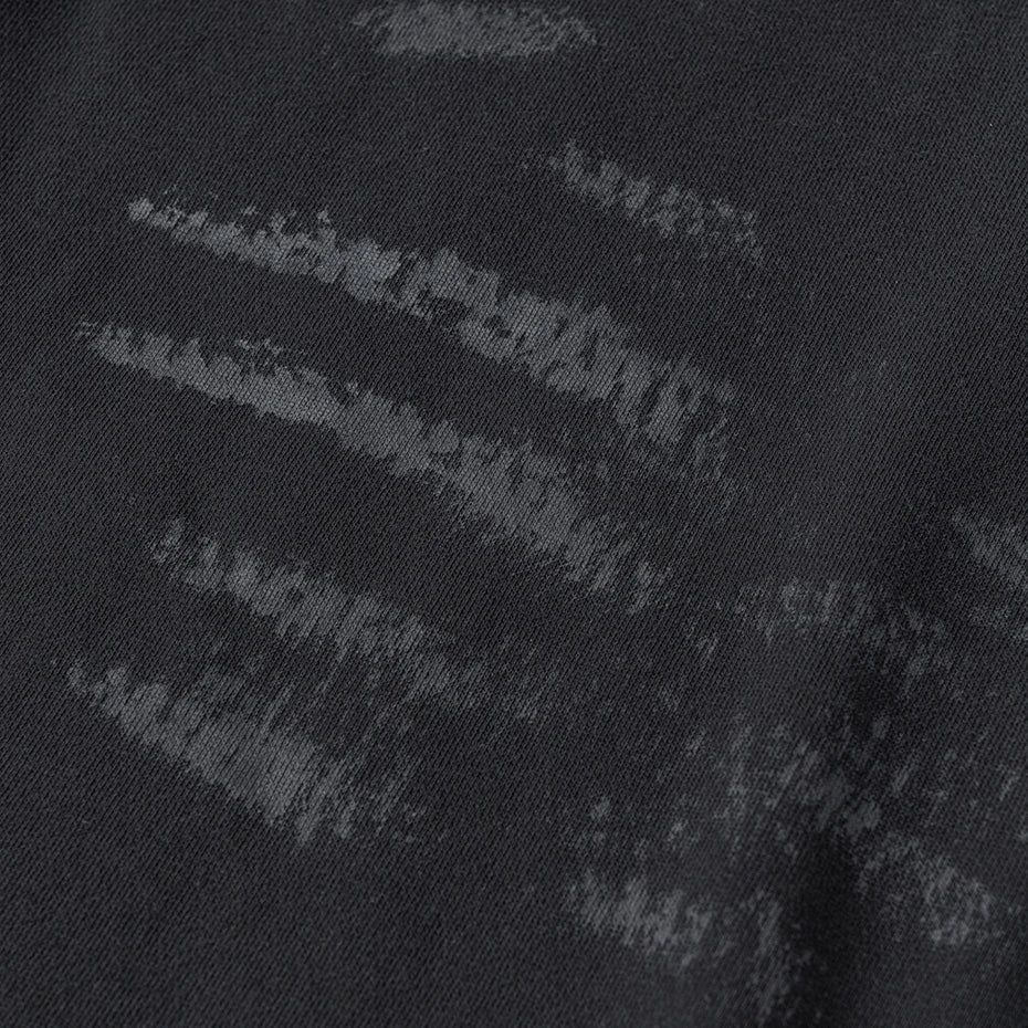 Coal Black Striped Sleeves Hoodie