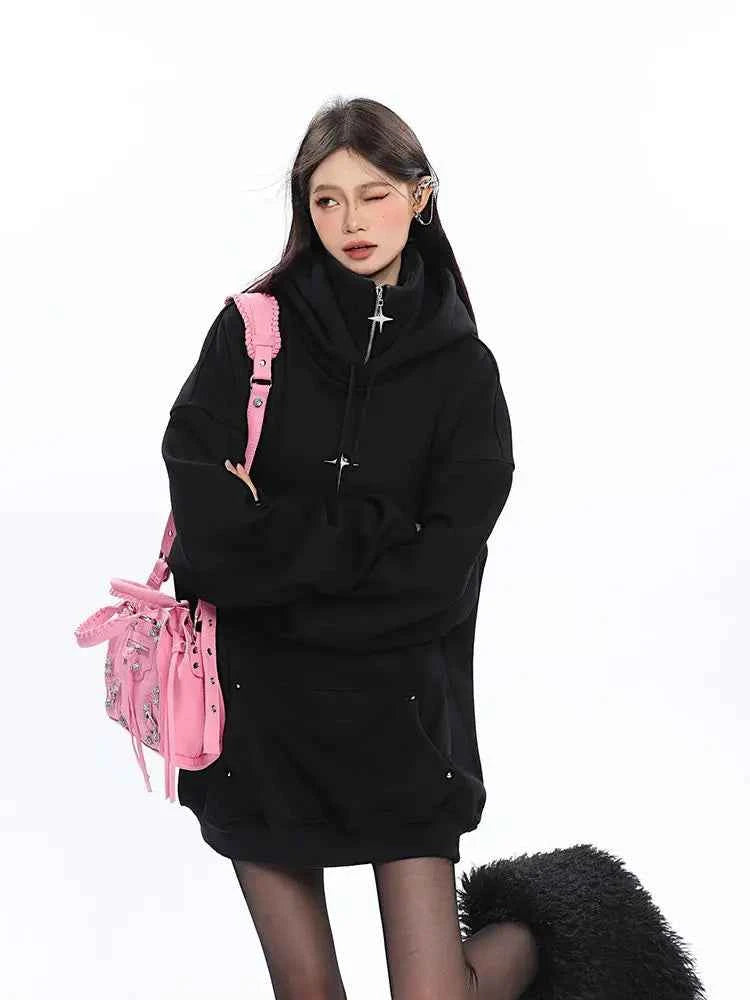 Women Cool Gothic Loose Long Sleeve Hoodie