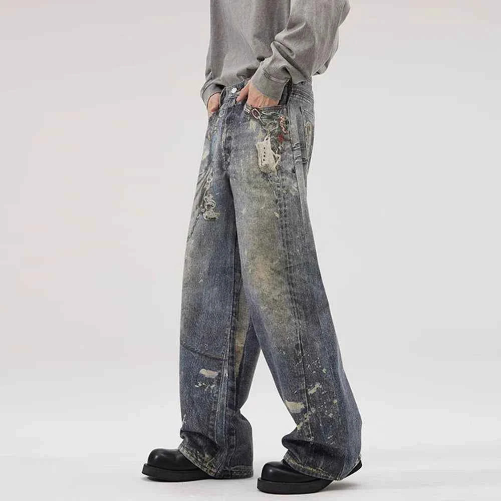Y2K Chain Decoration Wide Leg Jeans