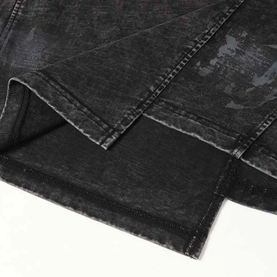 Irregular Patchwork Vintage Streetwear T Shirts