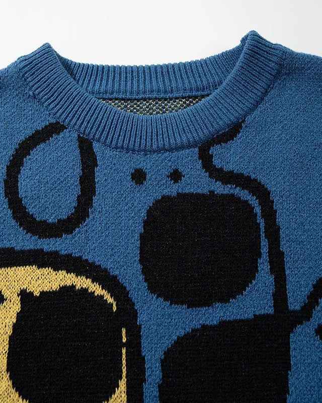 Comfortable Oversized Cartoon Dog Knit Sweater