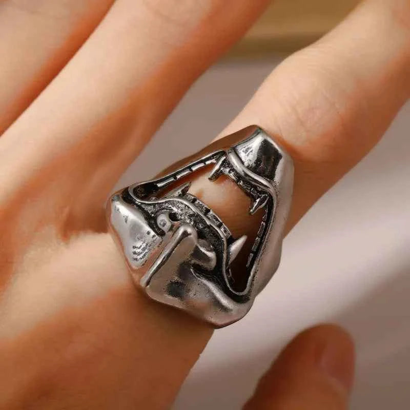 Gothic Vintage Punk Half Face Ring