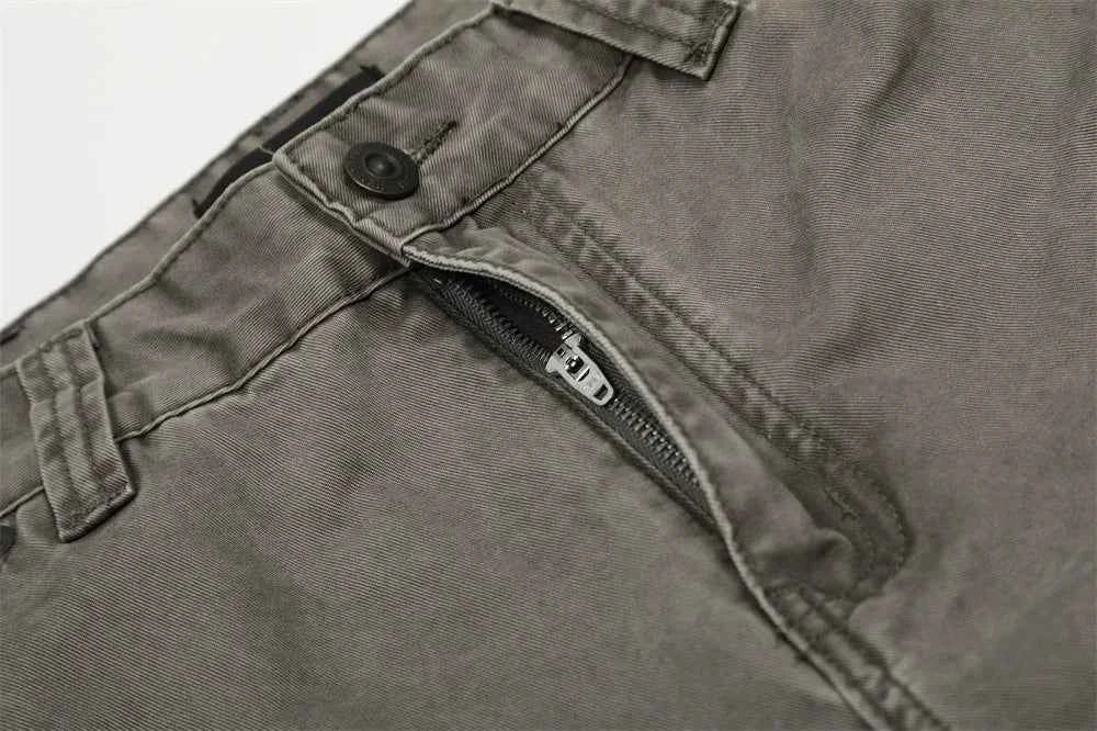 Streetwear Carpenter Washed Distressed Cargo Jeans