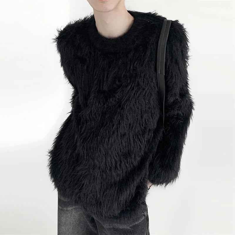 Streetwear Comfort Luxury Chic Mink Wool Knitted Sweater