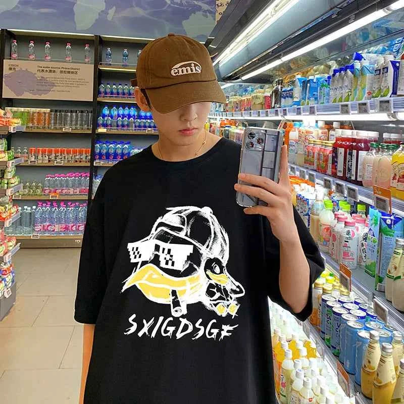 Breathable Pattern Print Loose Oversized T-Shirt