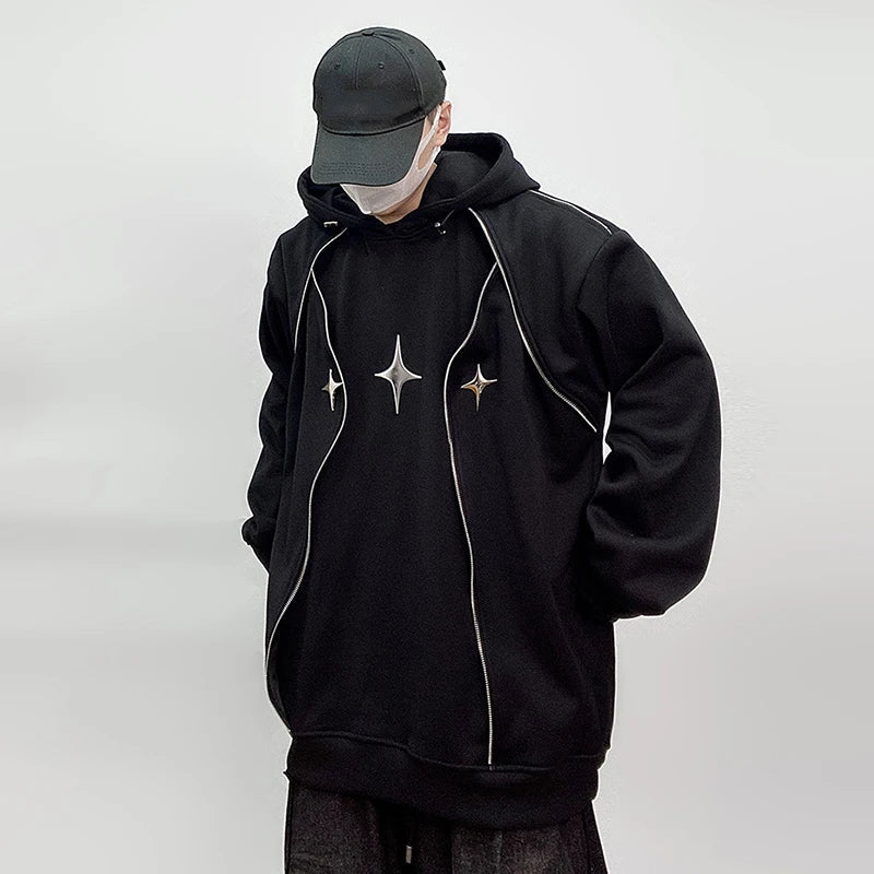Chrome Star Oversized Hoodie Jacket