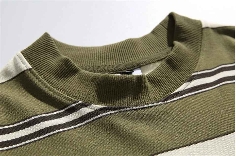 High-Quality Striped Oversized Fake Two Pieces Sweatshirt