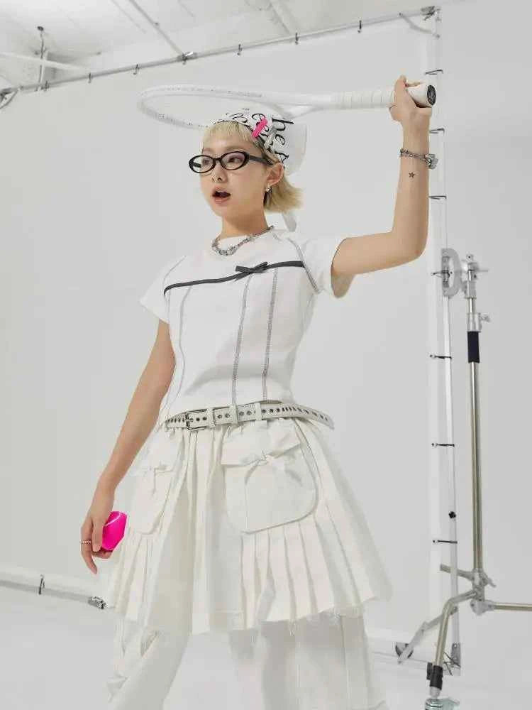 Chic Bow Cotton Crop T-Shirt