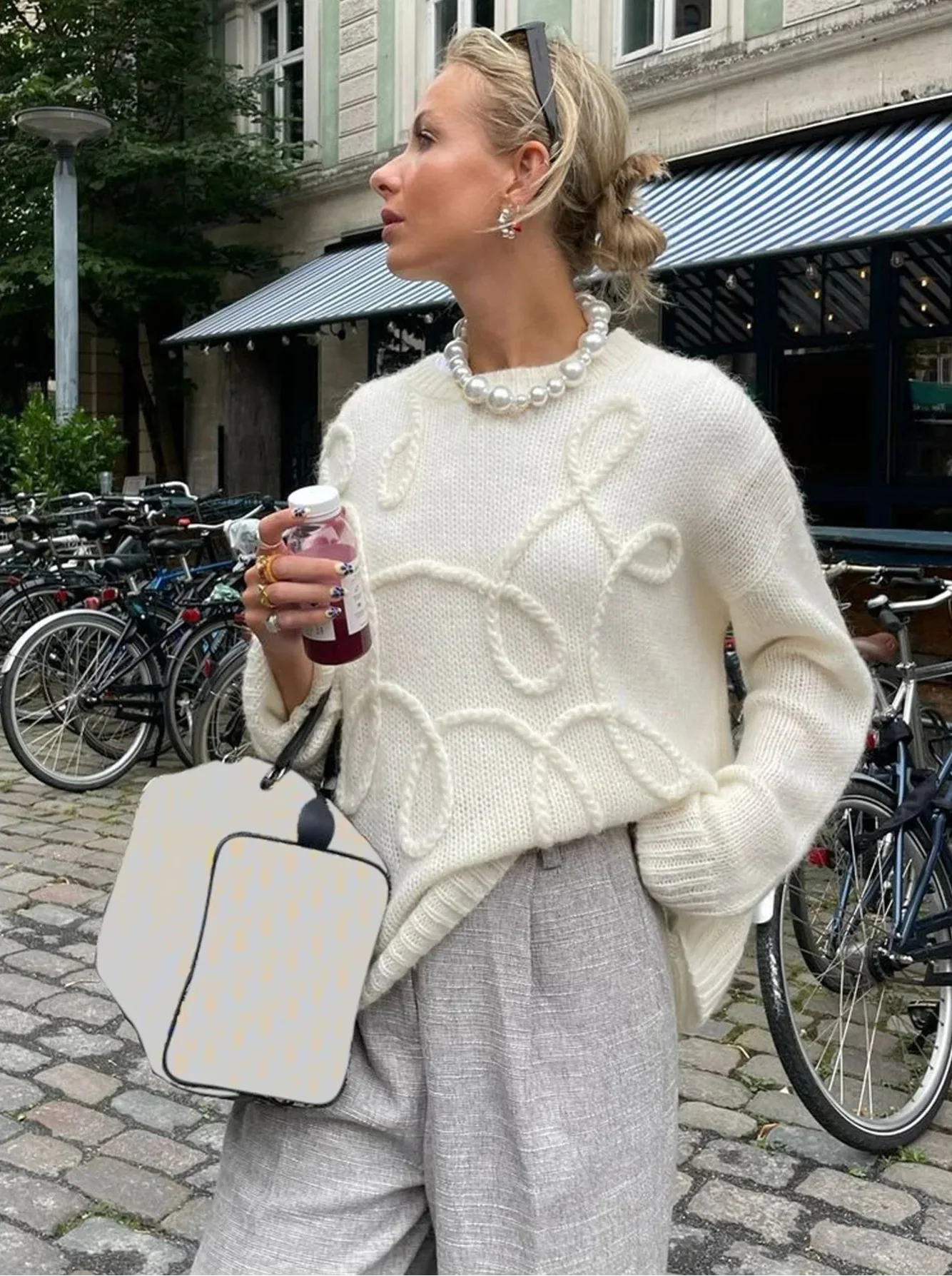 Women Butter-Smooth White Knitted Sweater - Luxuryurbanwear