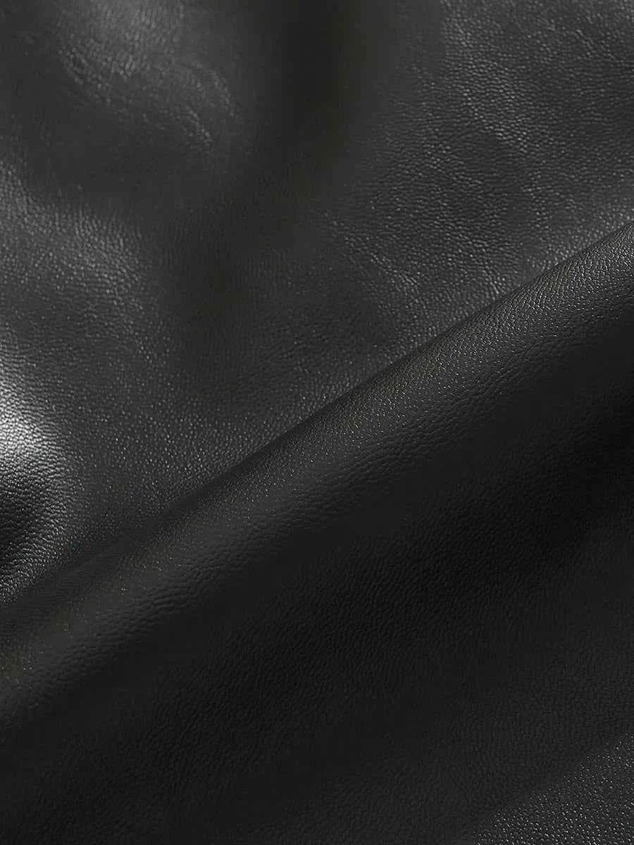 Streetwear American Motorcycle Leather Zipper Jacket