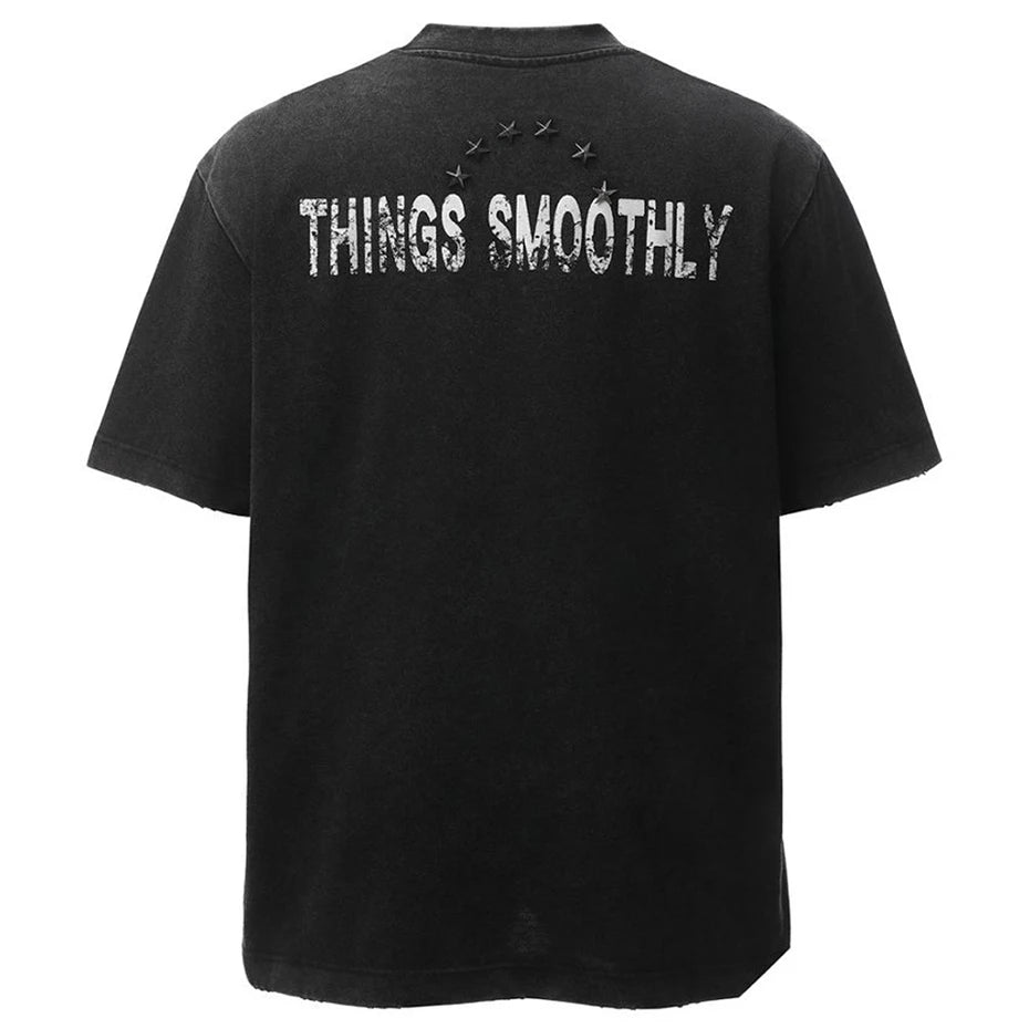 Metal Star Graphic Streetwear Oversized T Shirts