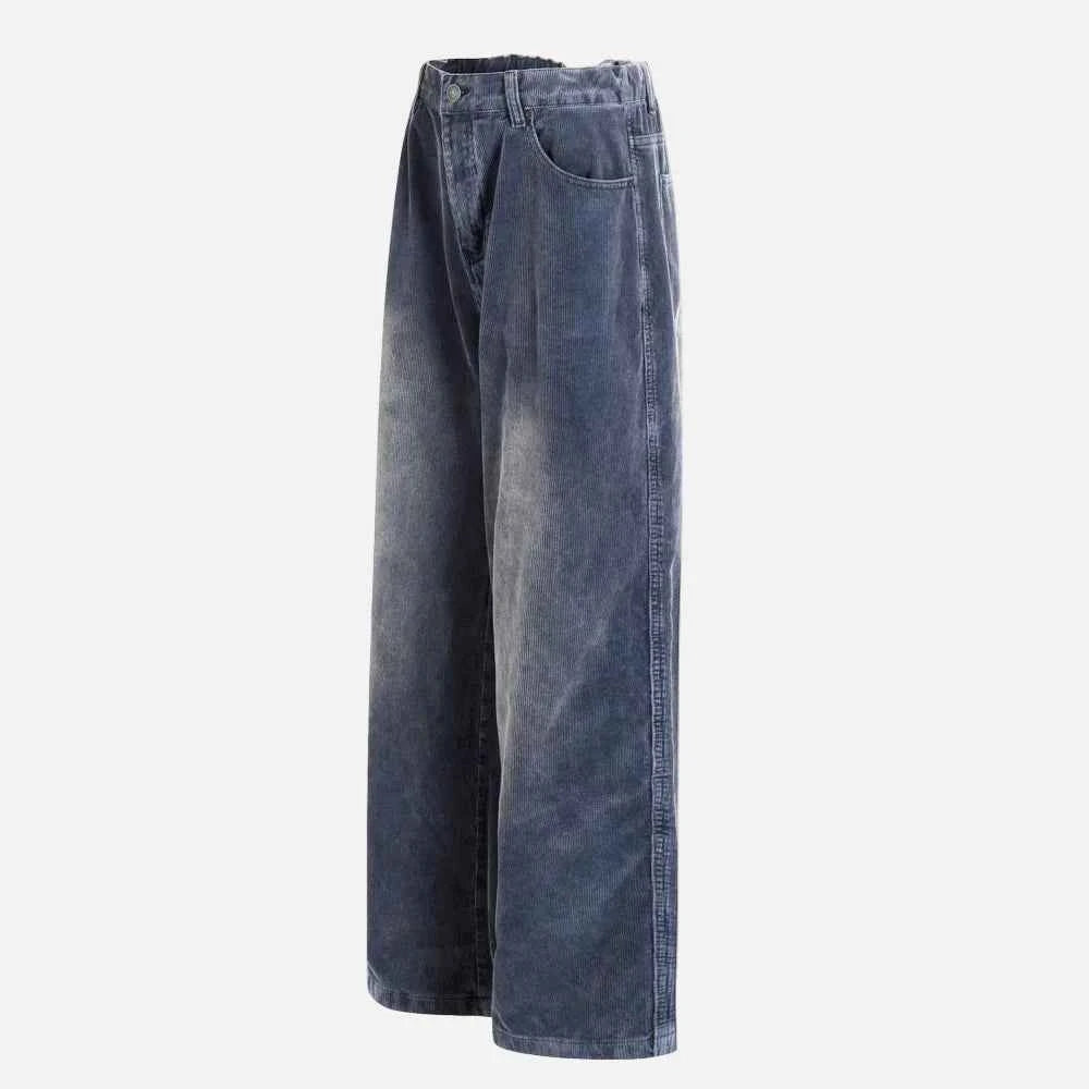 Retro Corduroy Casual Washed Wide Leg Pants