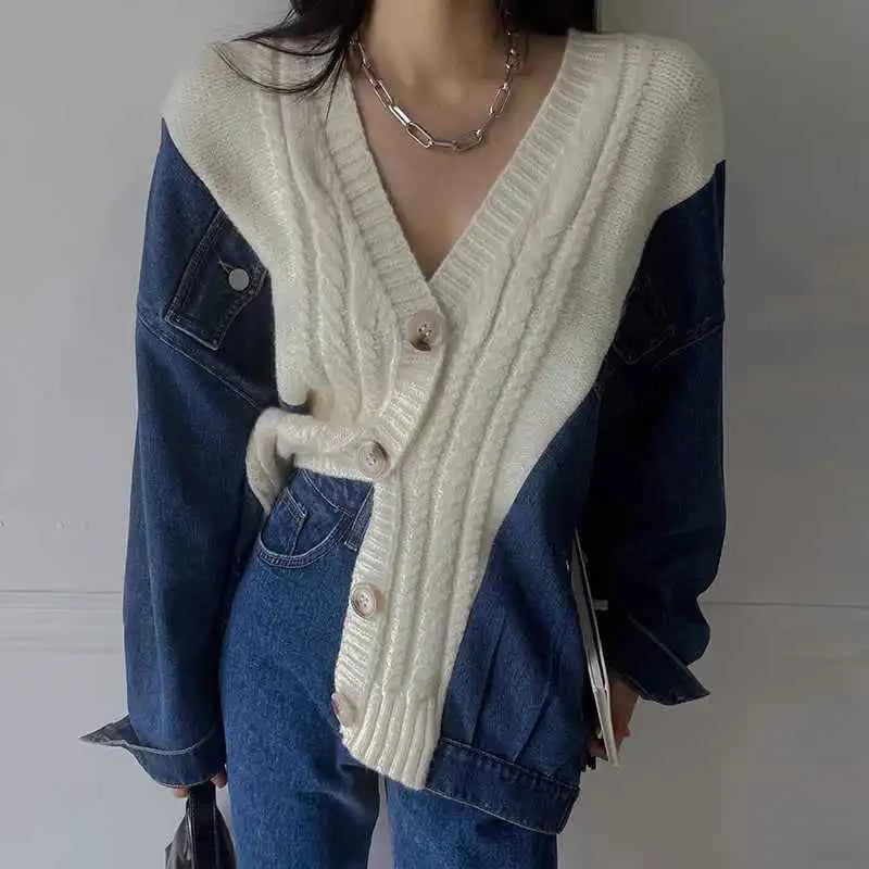 Cozy Vintage Casual Denim Carigan