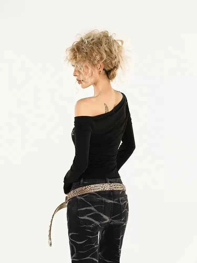 Yedinas Graphic Black Long Sleeve T-Shirt