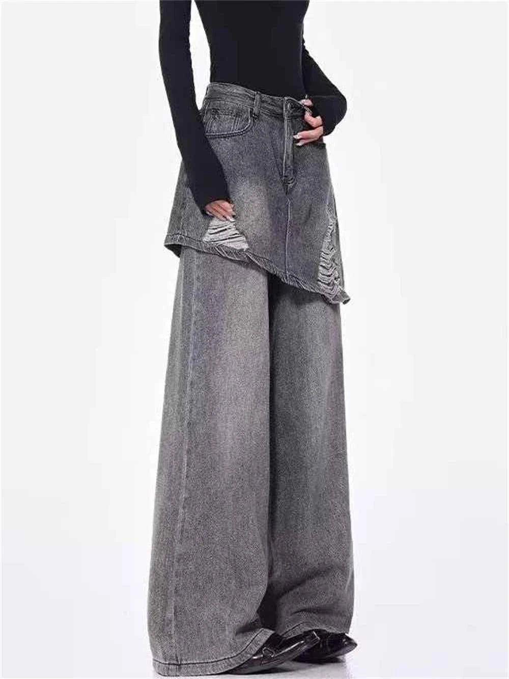 Patchwork Baggy Goblin Core Denim Jeans