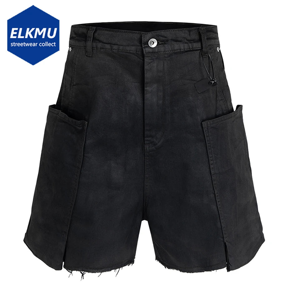 Side Pockets Denim Shorts