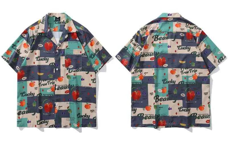 Cool Summer Fruit Graphic Short Sleeve Shirt
