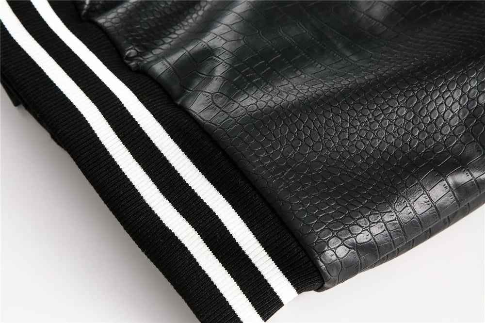 Winter Streetwear Thick Patchwork Varsity Leater Jacket