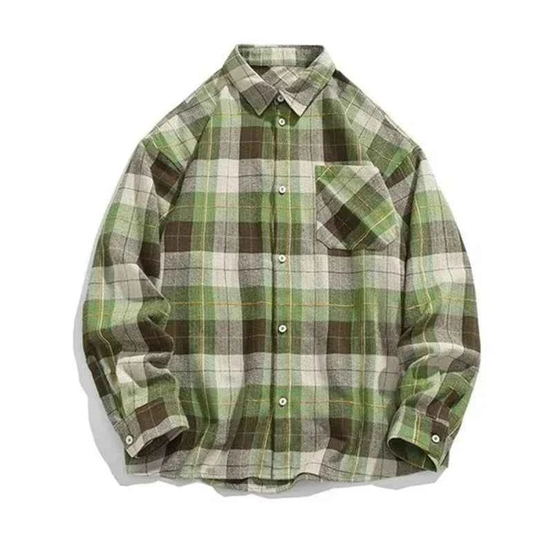 Men's Streetwear Plaid Autumn Social Long Sleeve Shirt