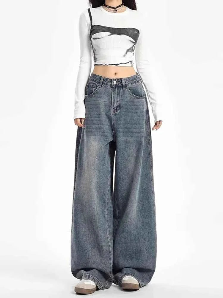 Women Vintage Aesthetic Spring Casual Jeans