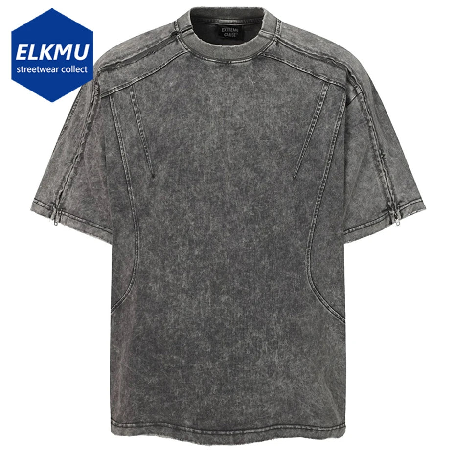Streetwear Patchwork Oversized Tshirts