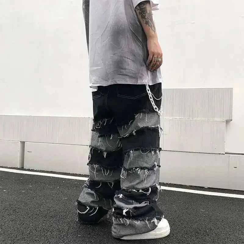 Darkwear Tassel Patchwork Denim Jeans