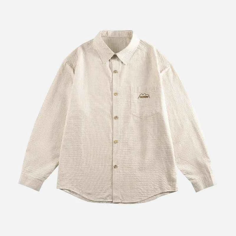 Fashionable Casual Stripe Long Sleeve Shirt