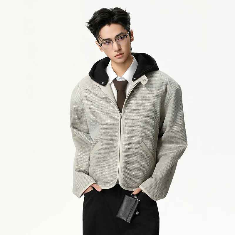 Patchwork High-Quality Hooded Zipper Jacket