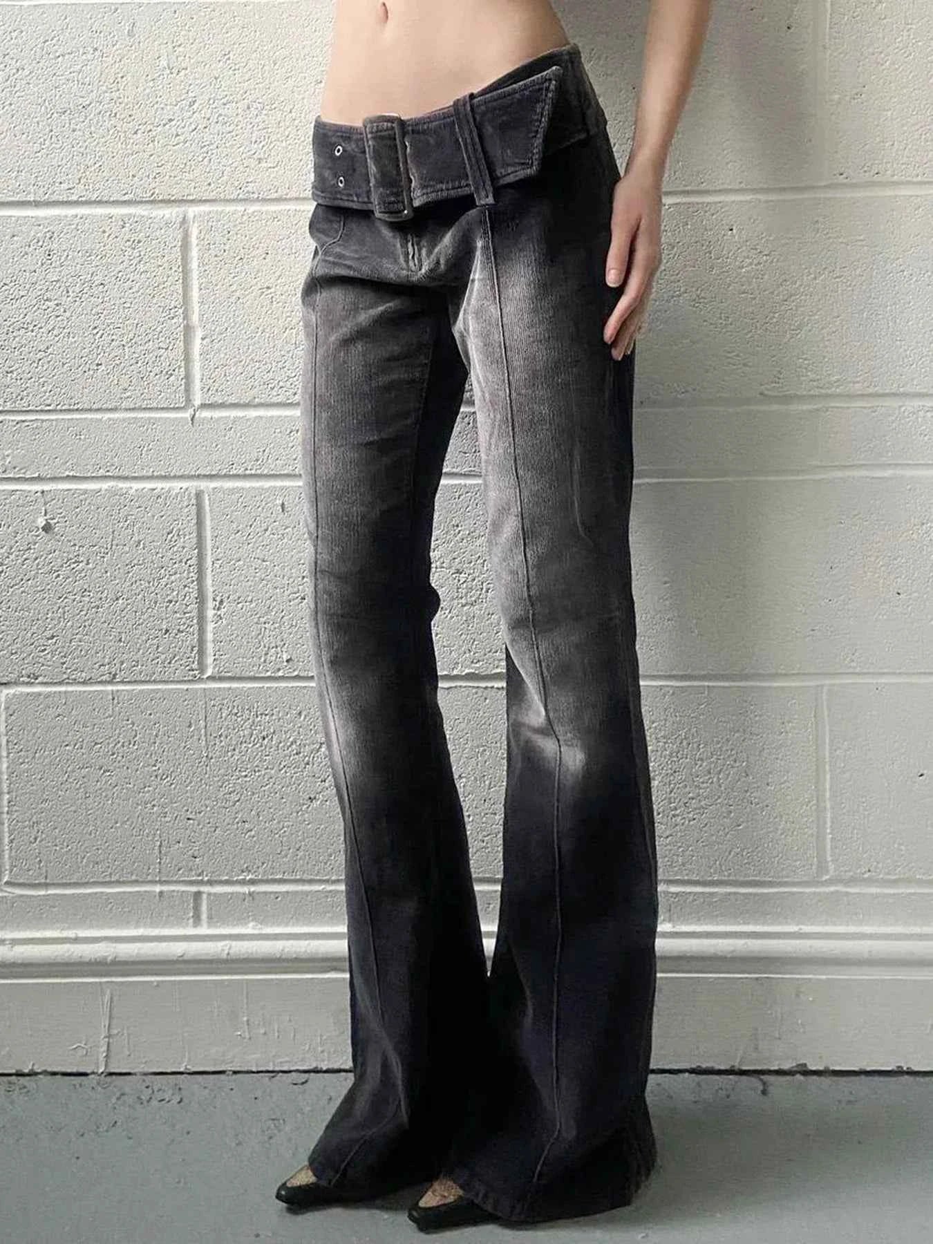 Y2K Vintage Flared Wide Leg Jeans
