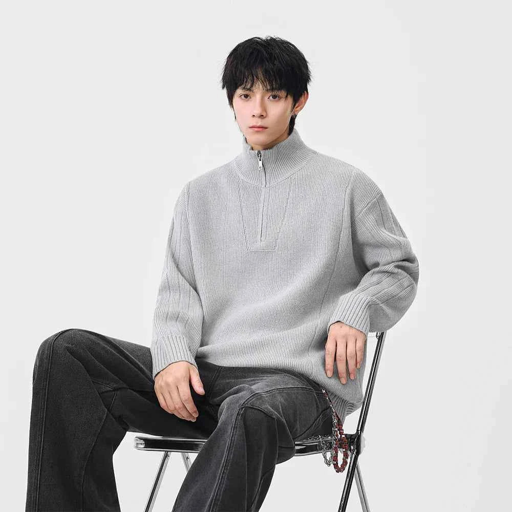 Cozy Trendy Ribbed Mock Neck Sweater