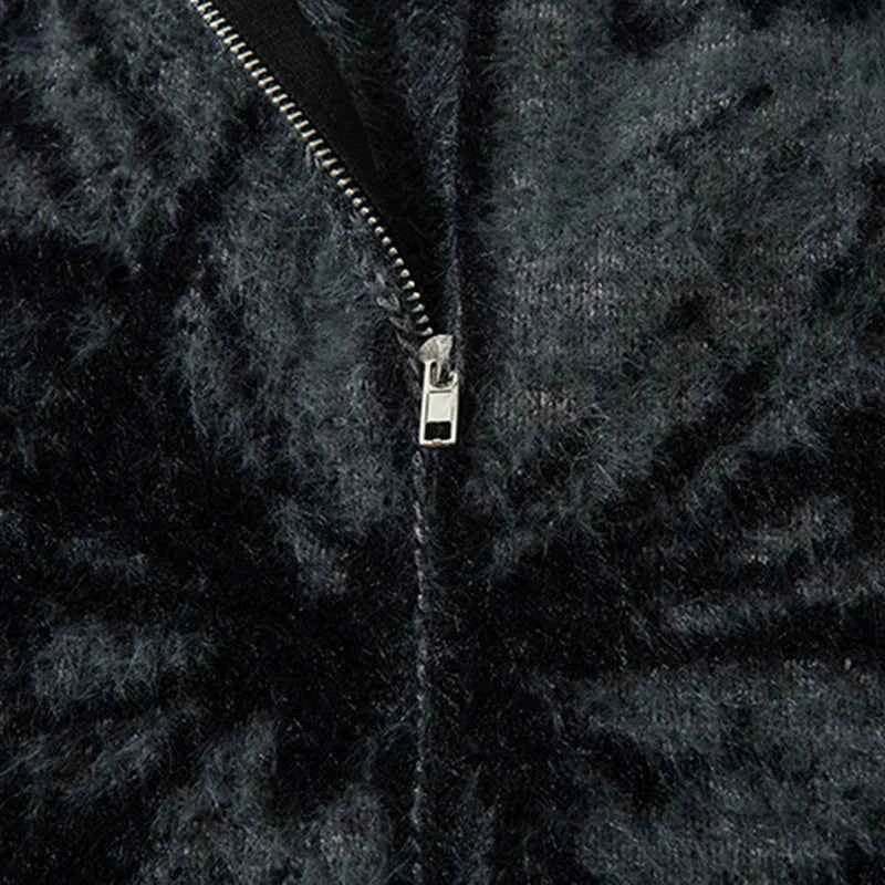 Butterfly Graphic Unique Knit Turtleneck Cardigan