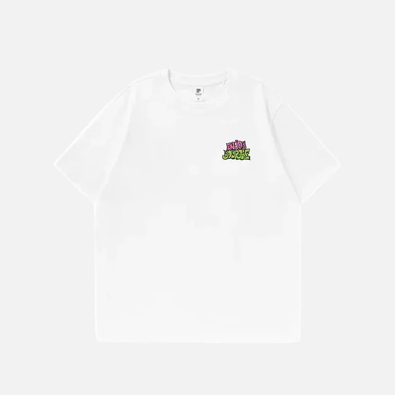 Y2K American Loose Fit Printed Letter T-Shirt - Luxuryurbanwear