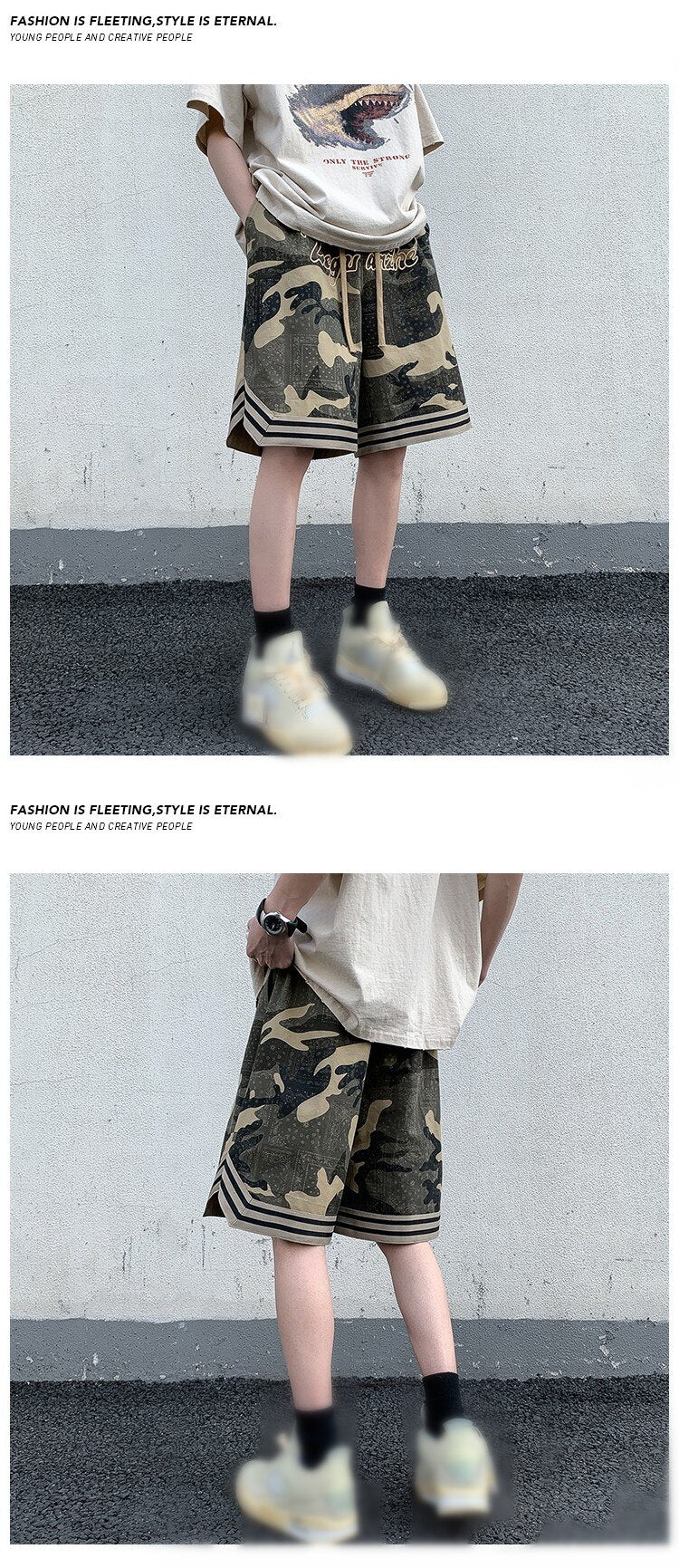 Camo Goth Knee Length Shorts