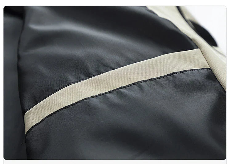 High Neck Two Tone Cargo Bomber Jacket