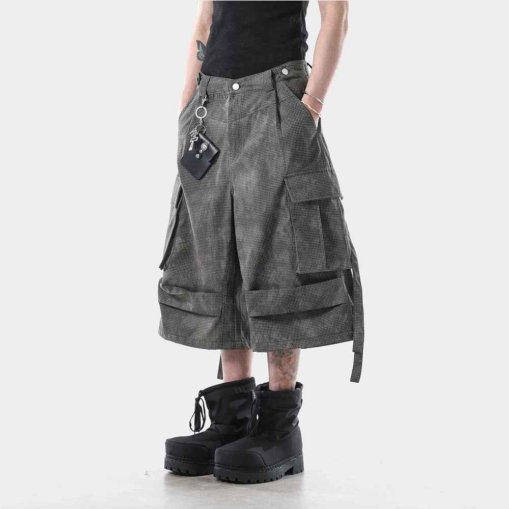 Retro Cool Workwear Ribbon Cropped Jorts