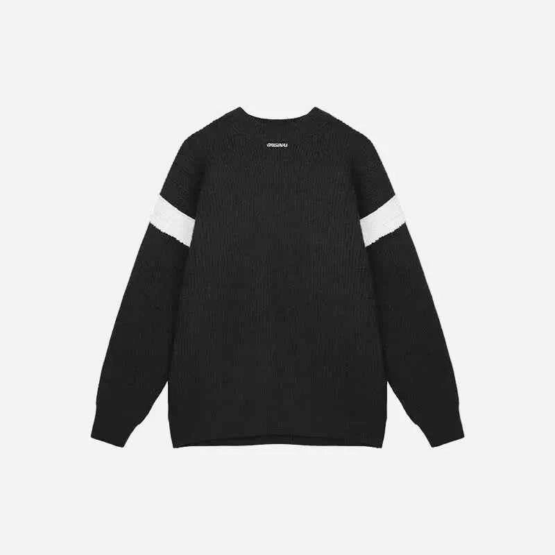 Streetwear Korean Style Round Neck Knit Sweater