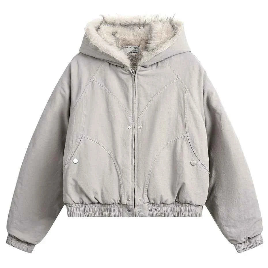 Y2K Winter Thick Padded Parkas with Furr Jacket